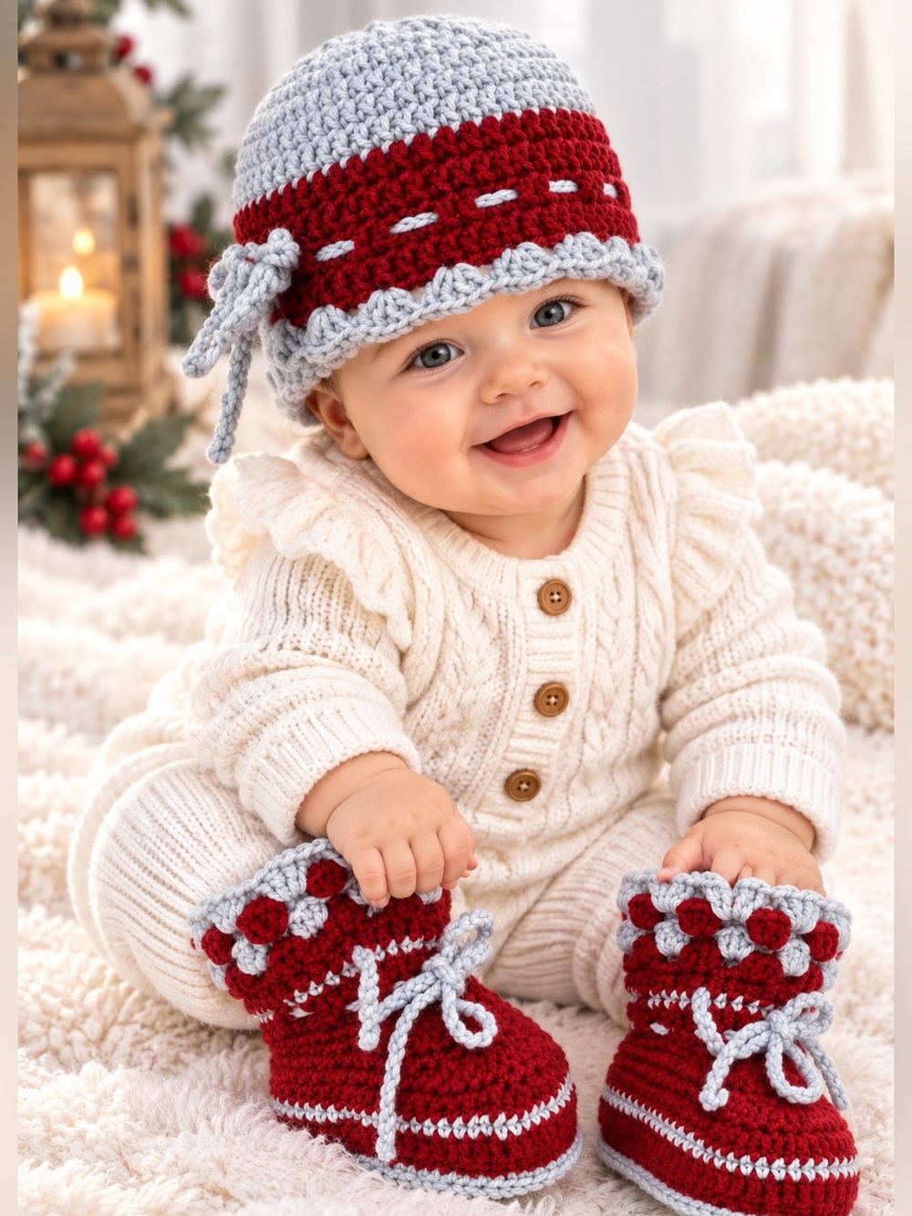 NWT Hand made baby set made in Europe - Artisan Baby set 6-9mo
